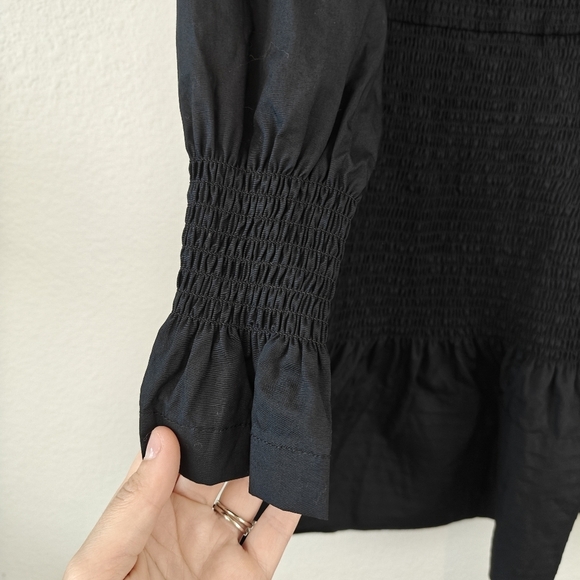 Derek Lam Collective Dua Puff-Sleeve Smocked Cotton Mini Dress Size 4 Women's - Picture 11 of 15